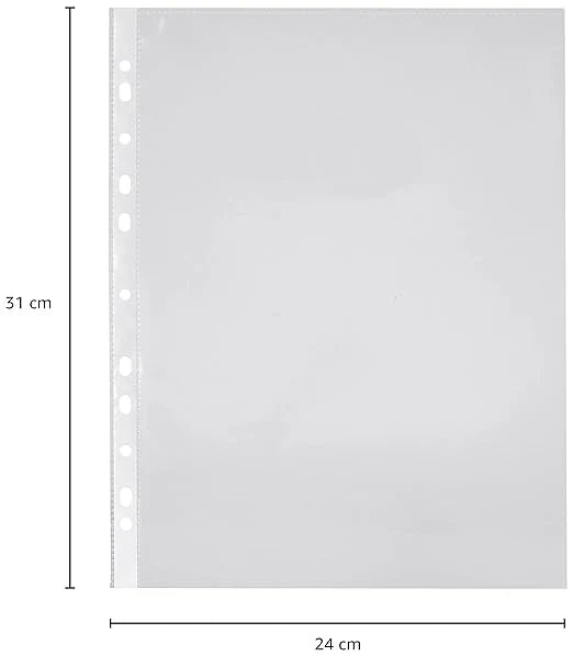 Transparent Document Sleeves, Leaf Sheet Clear Certificates/Waterproof Sheet Protectors 11 Holes Punched Ring Files (200 Micron)